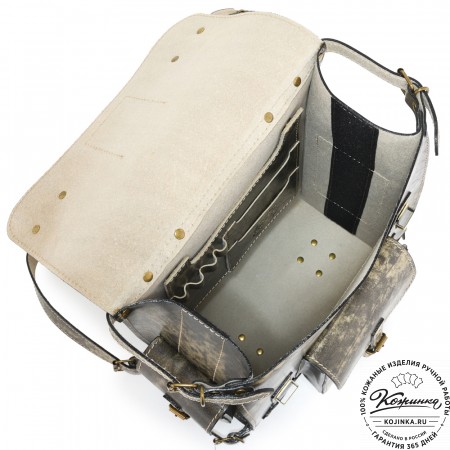 Кожаный ранец "Максимус 3" (пепел глянец)